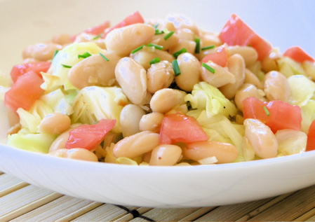 Cabbage and Cannellini Bean Warm Salad